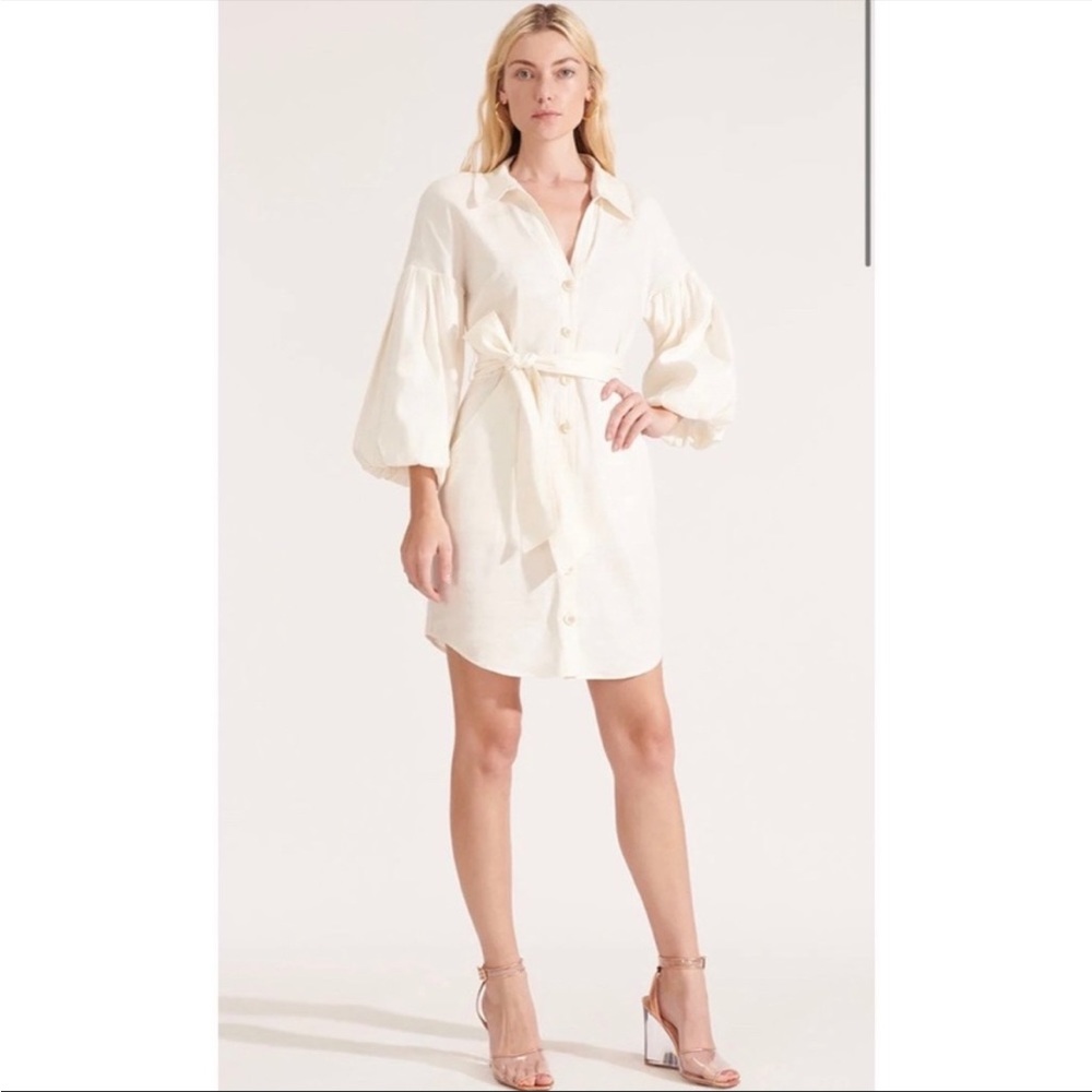 Veronica Beard Ivory Linen 'Samy' Shirt Dress